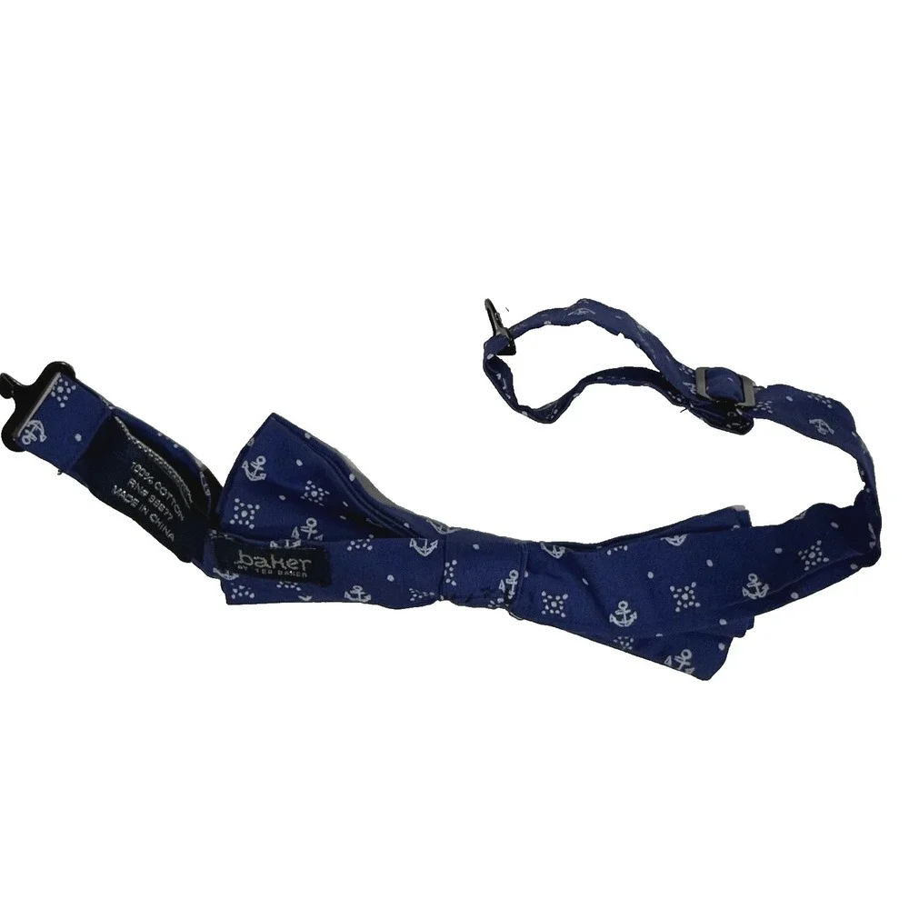 Bowtie Necktie Tie by Ted Baker Toddler Boy Kid Nautical Anchor Navy Blue Preppy